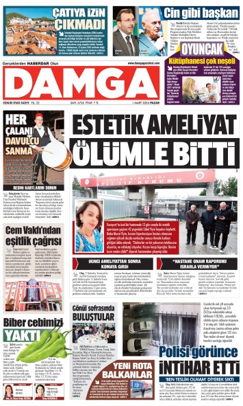 DAMGA 1 Mart Pazar Sayfaları