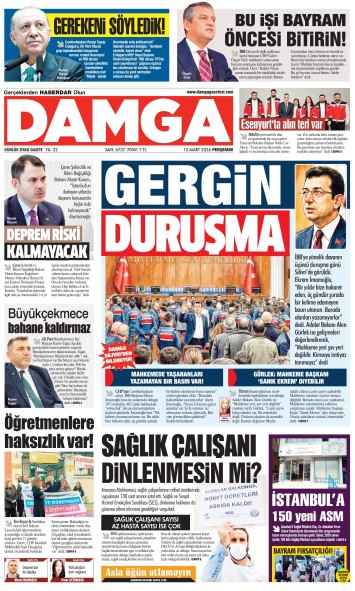DAMGA 12 Mart Perşembe Sayfaları