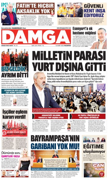 DAMGA 16 Mart Pazartesi Sayfaları