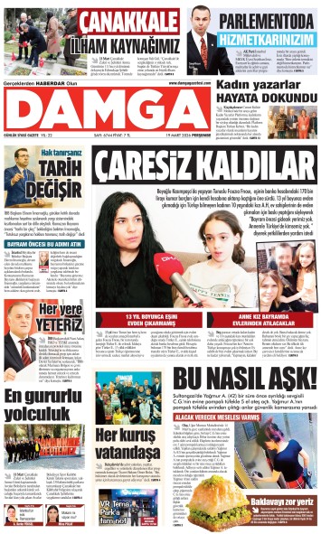 DAMGA 19 Mart Perşembe Sayfaları