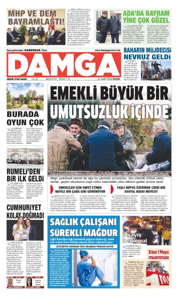 DAMGA 22 Mart Pazar Sayfaları