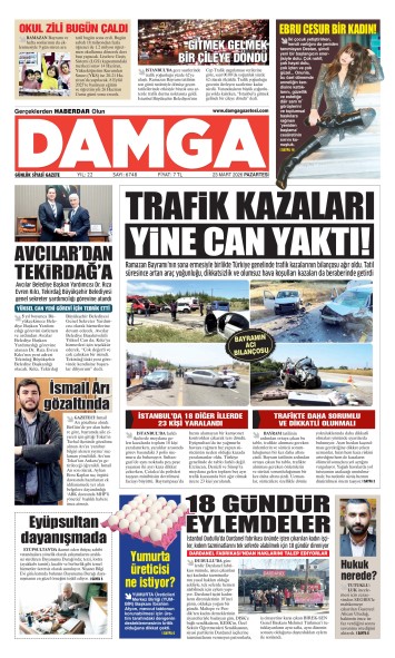 DAMGA 23 Mart Pazartesi Sayfaları