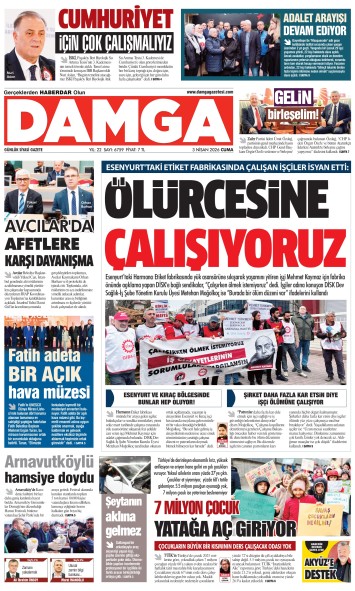 DAMGA 3 Nisan Cuma Sayfaları