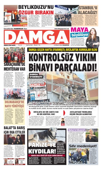 DAMGA 6 Nisan Pazartesi Sayfaları