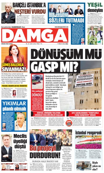 DAMGA 7 Nisan Salı Sayfaları
