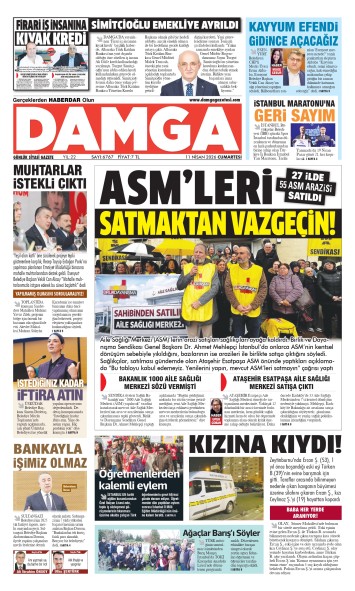 DAMGA 11 Nisan Cumartesi Sayfaları