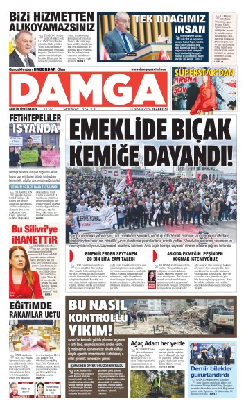 DAMGA 13 Nisan Pazartesi Sayfaları