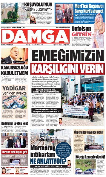 DAMGA 15 Nisan Çarşamba Sayfaları