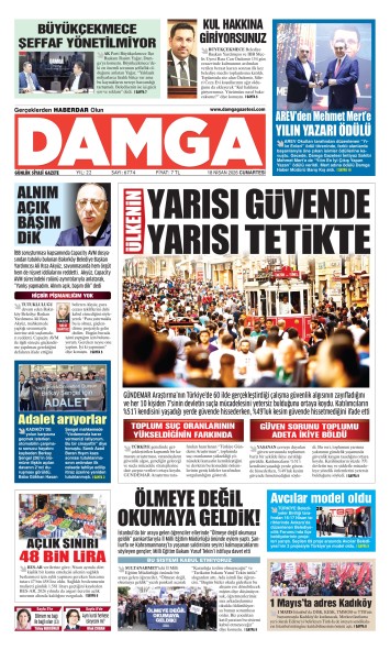 DAMGA 18 Nisan Cumartesi Sayfaları
