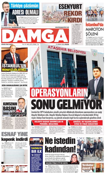 DAMGA 19 Nisan Pazar Sayfaları