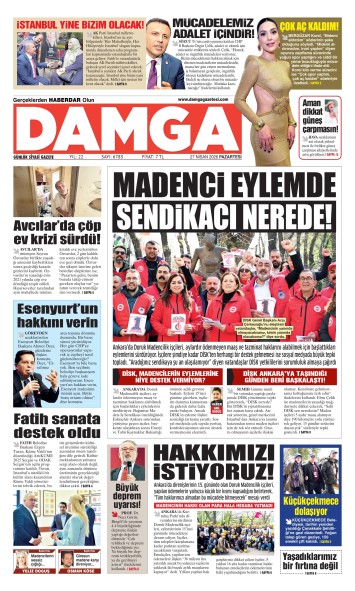DAMGA 27 Nisan Pazartesi Sayfaları