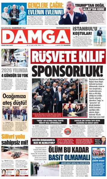 DAMGA 4 Mayıs Pazartesi Sayfaları