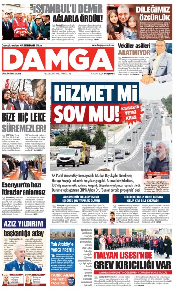 DAMGA 7 Mayıs Perşembe Sayfaları