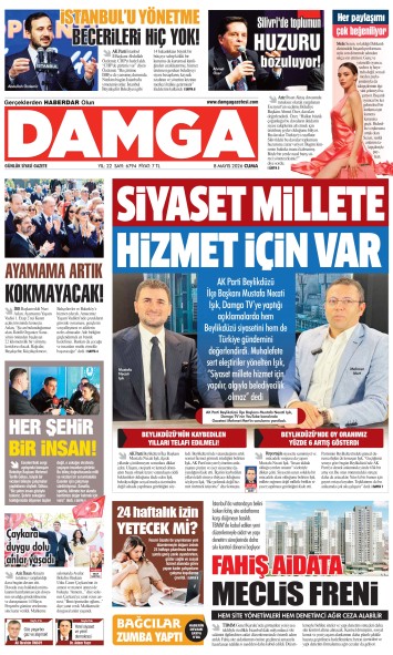 DAMGA 8 Mayıs Cuma Sayfaları
