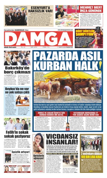 DAMGA 11 Mayıs Pazartesi Sayfaları