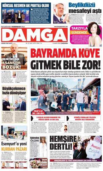 DAMGA 13 Mayıs Çarşamba Sayfaları
