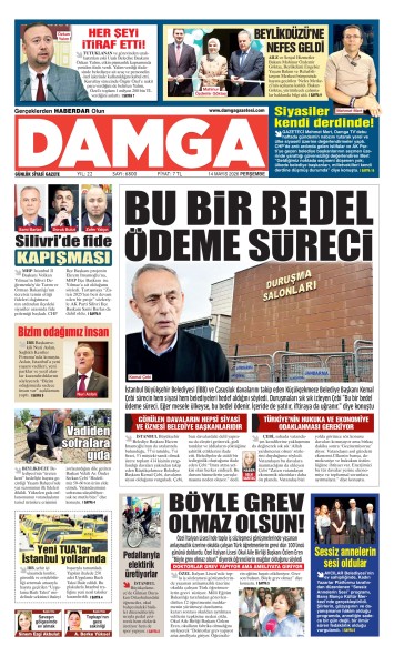 DAMGA 14 Mayıs Perşembe Sayfaları