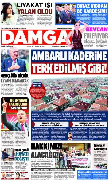 DAMGA 18 Mayıs Pazartesi Sayfaları