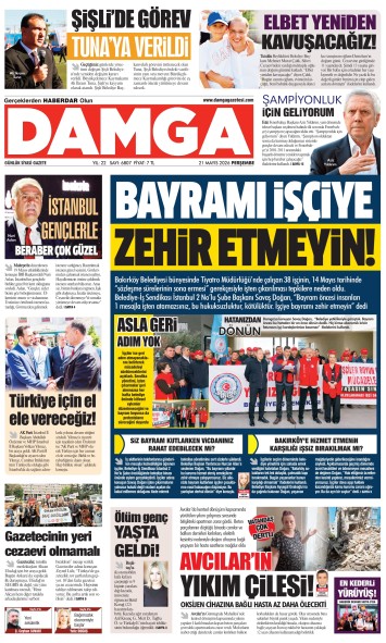 DAMGA 21 Mayıs Perşembe Sayfaları