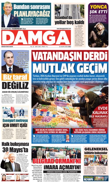DAMGA 26 Mayıs Salı Sayfaları