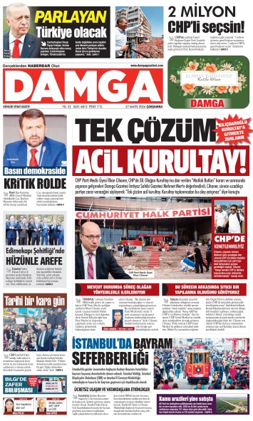 DAMGA 27 Mayıs Çarşamba Sayfaları