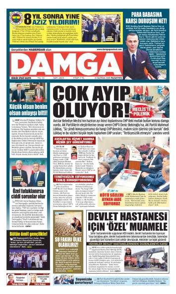 DAMGA 8 Haziran Pazartesi Sayfaları