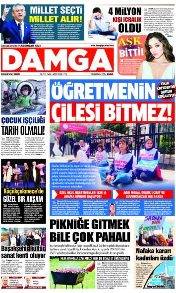 DAMGA 12 Haziran Cuma Sayfaları