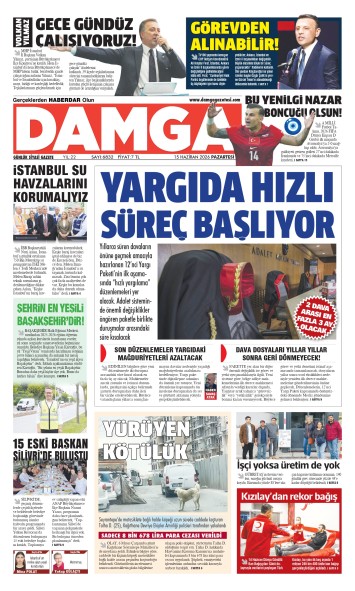 DAMGA 15 Haziran Pazartesi Sayfaları