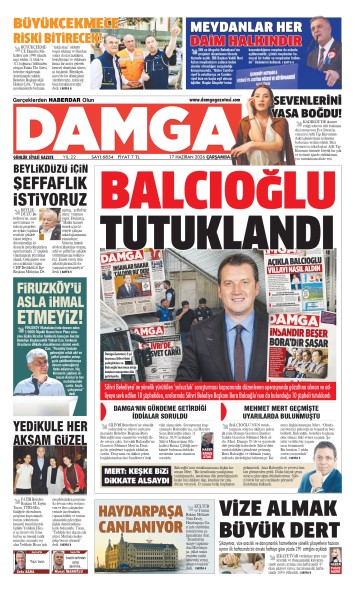 DAMGA 17 Haziran Çarşamba Sayfaları