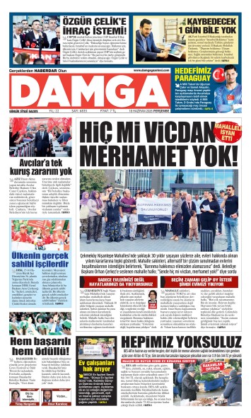 DAMGA 18 Haziran Perşembe Sayfaları