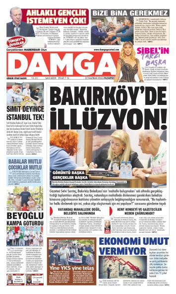 DAMGA 22 Haziran Pazartesi Sayfaları