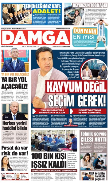 DAMGA 24 Haziran Çarşamba Sayfaları
