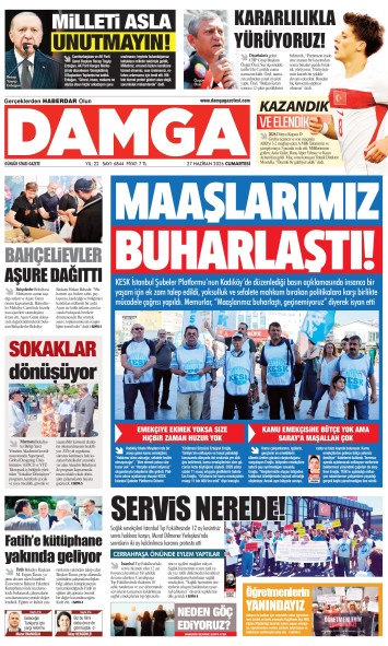 DAMGA 27 Haziran Cumartesi Sayfaları