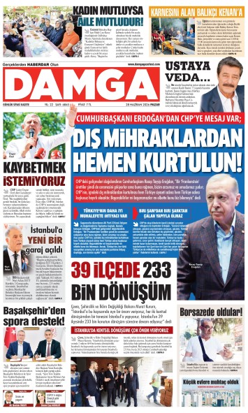 DAMGA 28 Haziran Pazar Sayfaları