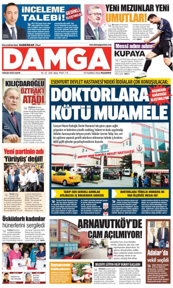 DAMGA 29 Haziran Pazartesi Sayfaları