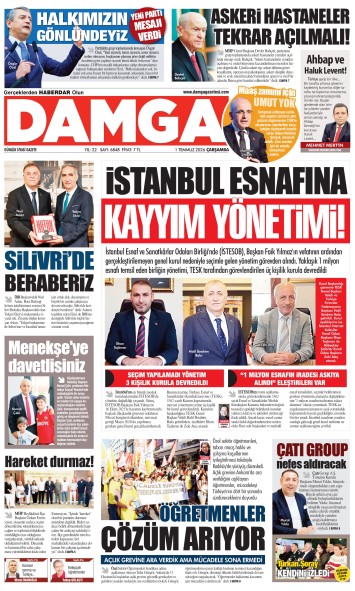 DAMGA 1 Temmuz Çarşamba Sayfaları