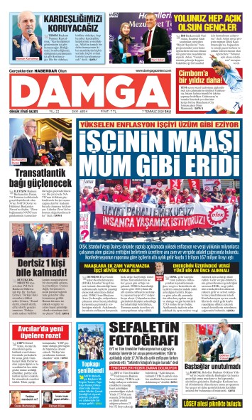 DAMGA 7 Temmuz Salı Sayfaları