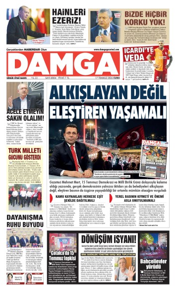 DAMGA 17 Temmuz Cuma Sayfaları