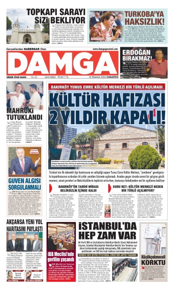 DAMGA 18 Temmuz Cumartesi Sayfaları