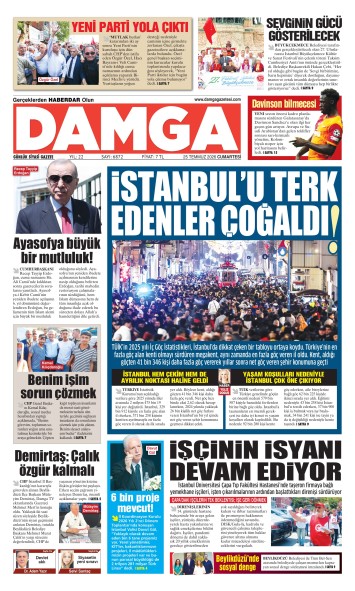 DAMGA 25 Temmuz Cumartesi Sayfaları