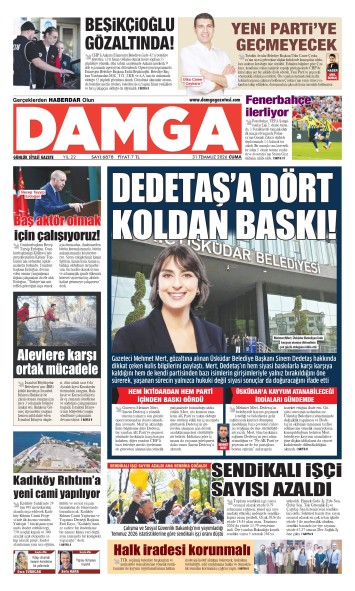 DAMGA 31 Temmuz Cuma Sayfaları