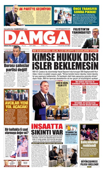 DAMGA 4 Ağustos Salı Sayfaları