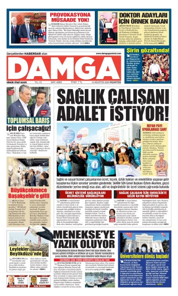 DAMGA 10 Ağustos Pazartesi Sayfaları