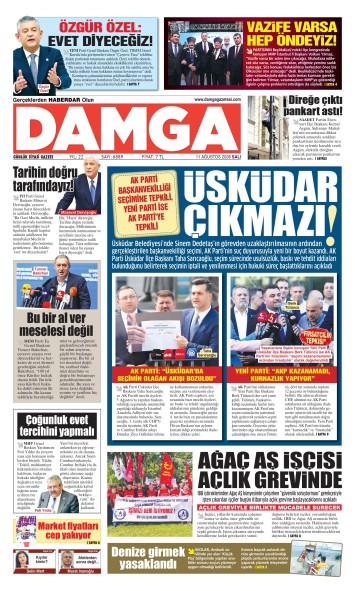 DAMGA 11 Ağustos Salı Sayfaları