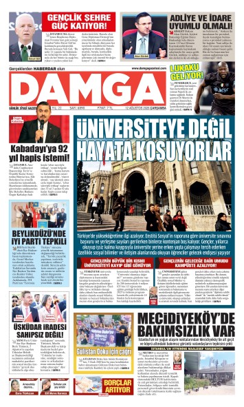 DAMGA 12 Ağustos Çarşamba Sayfaları