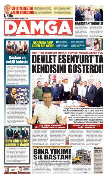DAMGA 13 Ağustos Perşembe Sayfaları