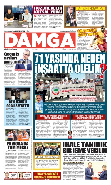 DAMGA 14 Ağustos Cuma Sayfaları