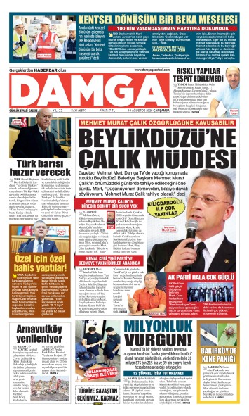 DAMGA 19 Ağustos Çarşamba Sayfaları