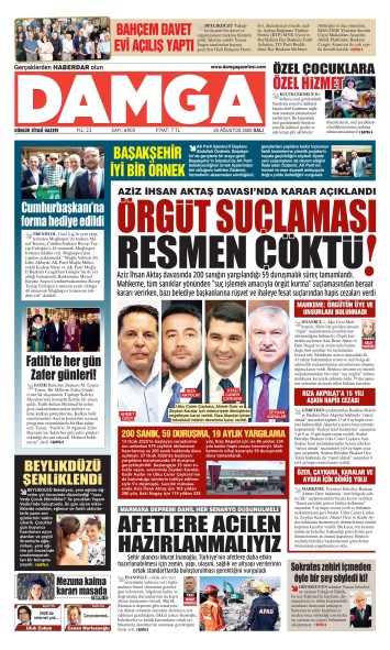 DAMGA 25 Ağustos Salı Sayfaları