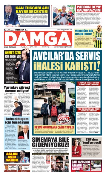DAMGA 26 Ağustos Çarşamba Sayfaları